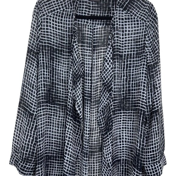 Chico’s Travelers Women SZ 2 Lightweight Cardigan Duster Top Black-NO TAGS SIZE - Picture 3 of 11